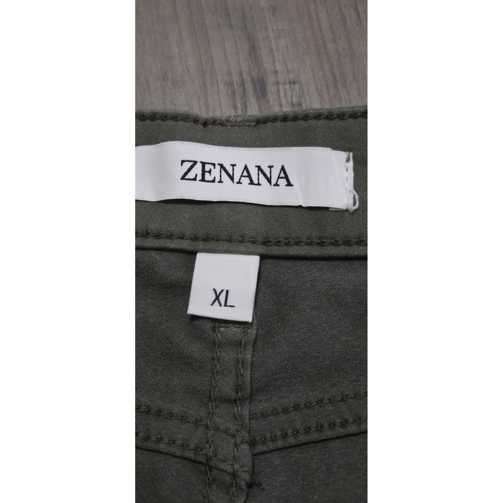 Zenana Olive Green Pants Slim Fit Women XL Casual Workwear - Picture 2 of 5